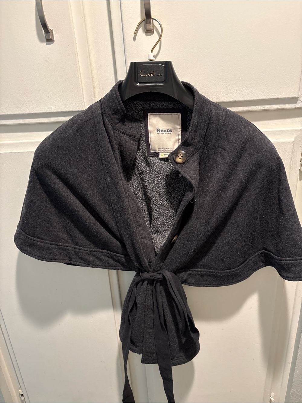 Roots Black Women's Short Tie-Front Cape Jacket